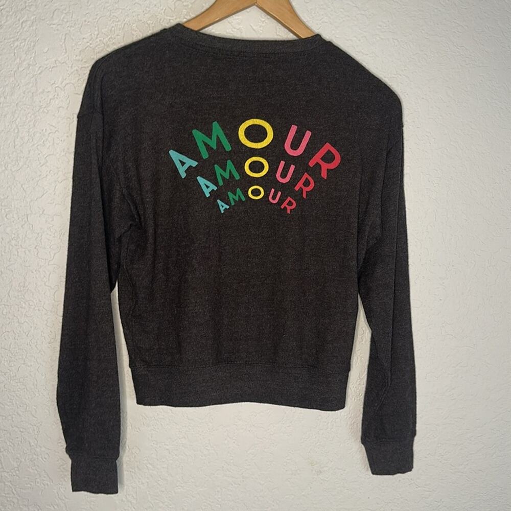 Spiritual Gangster Amour Savasana Sweatshirt Grey Long Sleeve Love Valentines - Picture 6 of 7